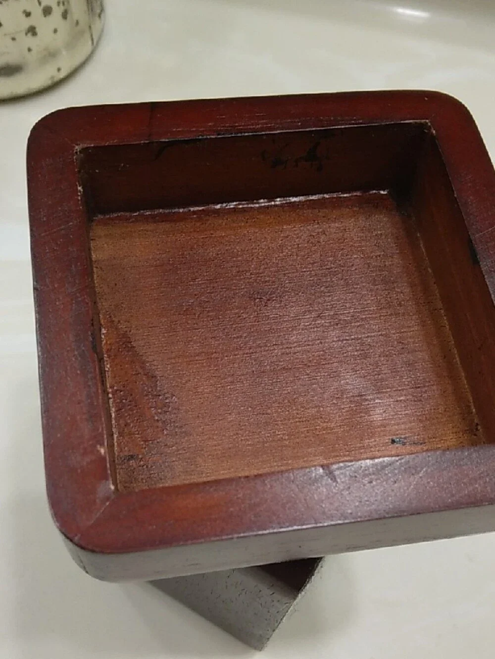Eddie Bauer Dark Wood Square Jewelry Cufflinks Box